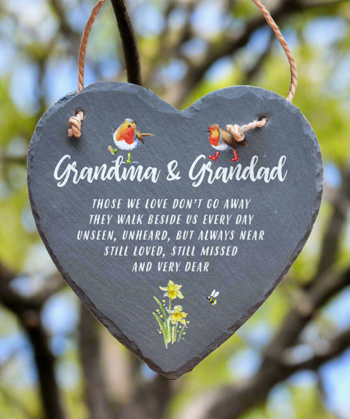 Grandma & Grandad Slate Heart